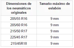 Peugeot 308 > Cadenas para nieve