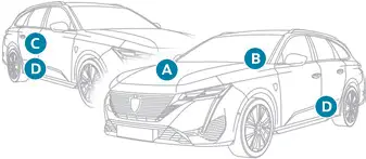 Peugeot 308 > Elementos de identificación